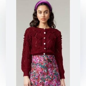 Greylin Deep Red wine color  medium Button-Up Cardigan